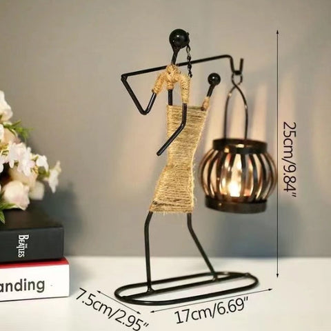 Creative Iron Girl Candle Holder For Nordic Restaurant Table Decorations And Bar Counter Accessories(Style C) Candle Holders & Accessories