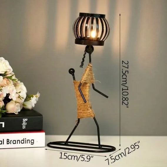 Creative Iron Girl Candle Holder For Nordic Restaurant Table Decorations And Bar Counter Accessories(Style E) Candle Holders & Accessories