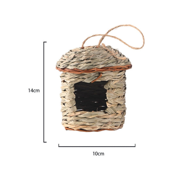 3 Piece Handcrafted Natural Grass Bird Nest Eco Friendly Pet Garden Decor(14*10Cm) Bird Houses