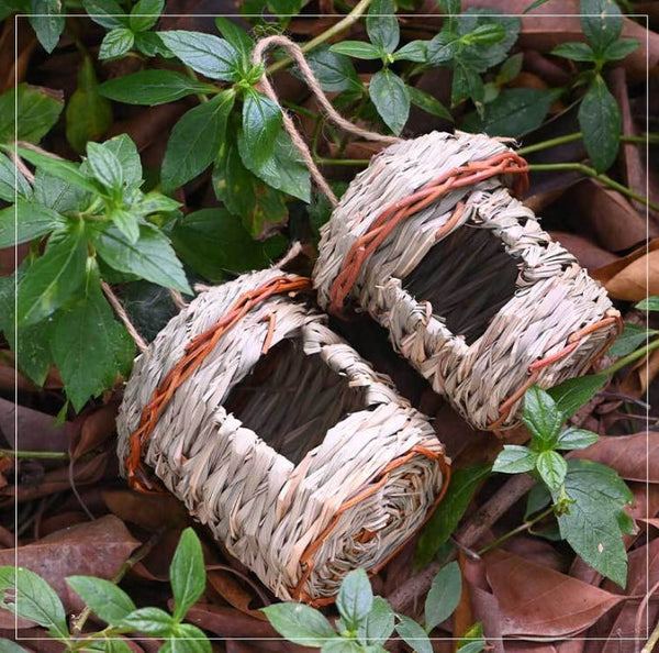 3 Piece Handcrafted Natural Grass Bird Nest Eco Friendly Pet Garden Decor(14*10Cm) Bird Houses
