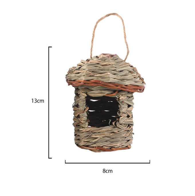 3 Piece Handcrafted Natural Grass Bird Nest Eco Friendly Pet Garden Decor(13*8Cm) Bird Houses