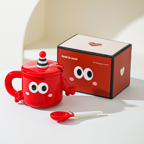 Red Quirky Ceramic Couples Mug Set Fun And Unique Gift For Weddings Special Occasions Mugs