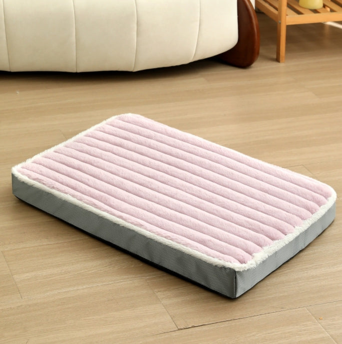 2 Piece Purple Pink Sponge Large Pet Bed Plush Dog Mat Detachable Washable Anti Slip Base(50*40*8Cm) Pet Beds