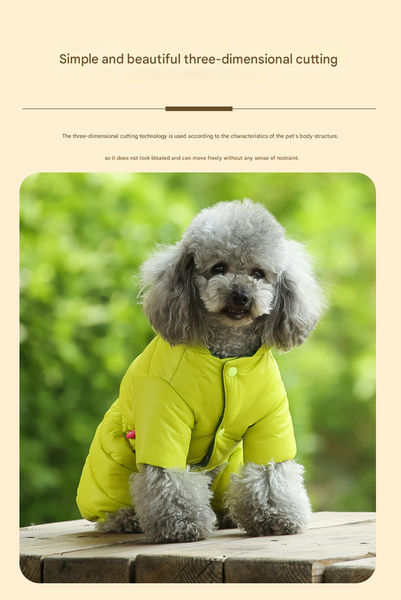 Turmeric Warm Puffer Dog Coat Waterproof Four Legged Winter Jumpsuit For Small Dogs Dog Clothing & Shoes