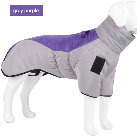 Greyish Purple Reflective Winter Dog Coat Waterproof Puffer Vest With Harness Ring For Outdoor Walks(6Xl) Dog Clothing & Shoes