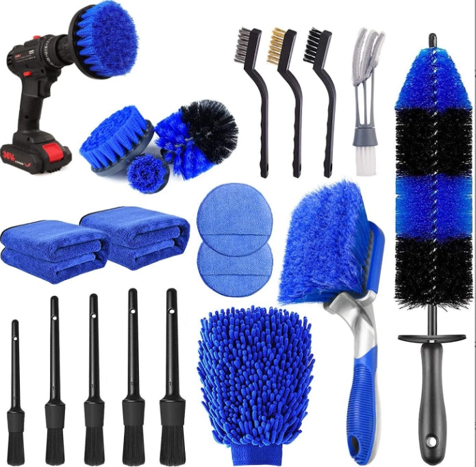 20 Piece Set Ultimate Car Detailing Kit Drill Brush & Polishing Pad For Interior Wheels And Exterior Cleaning Car Cleaning Tools