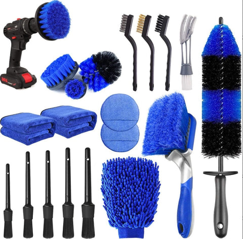 20 Piece Set Ultimate Car Detailing Kit Drill Brush & Polishing Pad For Interior Wheels And Exterior Cleaning Car Cleaning Tools