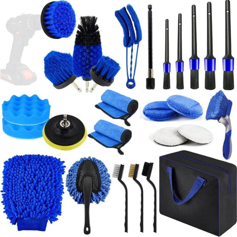 27 Piece Set Ultimate Car Detailing Kit Drill Brush & Polishing Pad For Interior Wheels And Exterior Cleaning Car Cleaning Tools