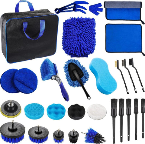 29 Piece Set Ultimate Car Detailing Kit Drill Brush & Polishing Pad For Interior Wheels And Exterior Cleaning Car Cleaning Tools