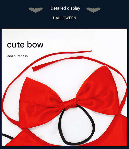 Orange Regal Vampire Pet Cape | Halloween & Christmas Costume Cloak With Bow & Pom Poms For Dogs And Cats(Size M) Dog Costumes