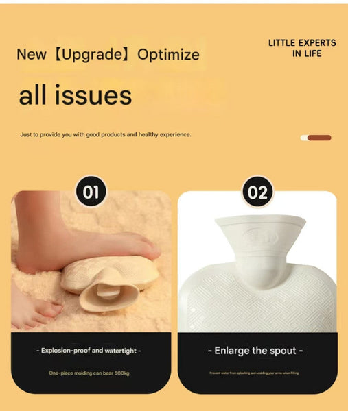 Dark Brown Cozy Capybara Hot Water Bottle With Soft Plush Cover | Leak Proof Pvc Bag For Soothing Pain Relief & Winter Comfort Hot Water Bottles & Cov