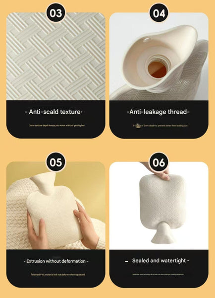 Dark Brown Cozy Capybara Hot Water Bottle With Soft Plush Cover | Leak Proof Pvc Bag For Soothing Pain Relief & Winter Comfort Hot Water Bottles & Cov