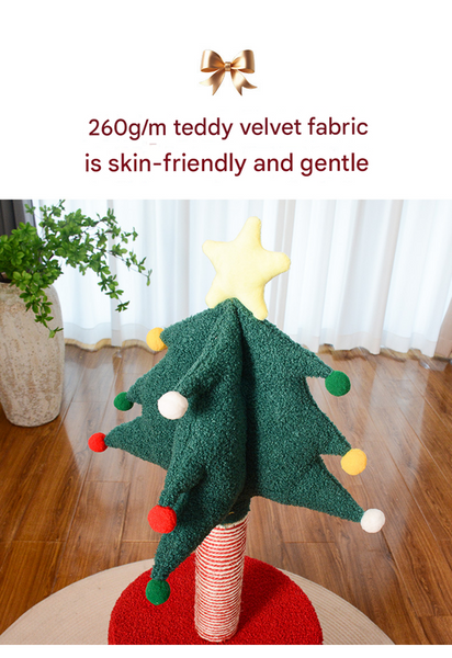Festive Christmas Tree Cat Scratcher & Condo | 2 In 1 Sisal Post With Cozy Hideaway Bed Furniture & Scratchers