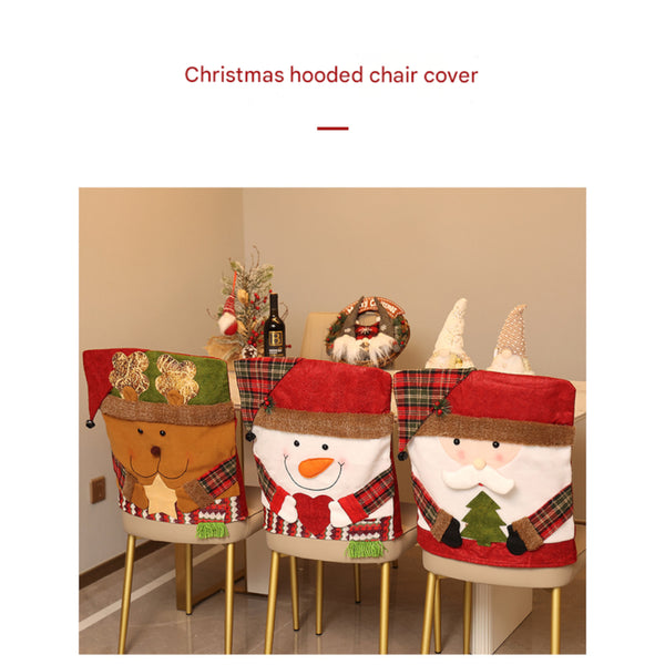 Festive Christmas Dining | Santa Snowman & Reindeer Character Slipcovers Chair Covers