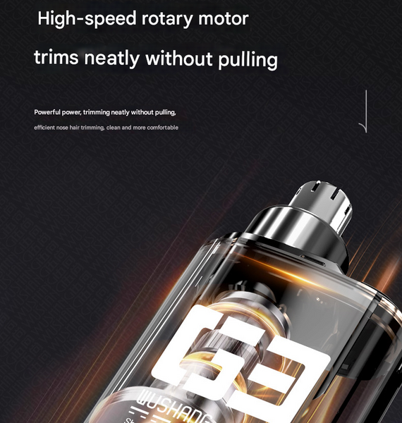 White Painless Electric Nose & Ear Hair Trimmer Usb C Rechargeable Grooming Tool With Led Battery Display For Men And Women Men's Shavers