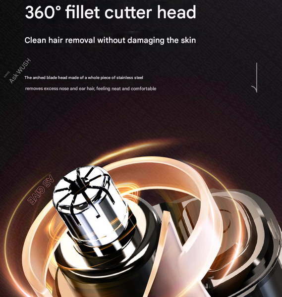 Black Painless Electric Nose & Ear Hair Trimmer Usb C Rechargeable Grooming Tool With Led Battery Display For Men And Women Men's Shavers