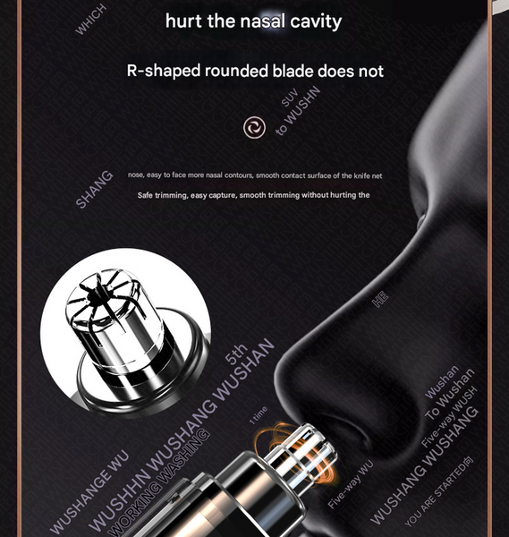 Black Painless Electric Nose & Ear Hair Trimmer Usb C Rechargeable Grooming Tool With Led Battery Display For Men And Women Men's Shavers