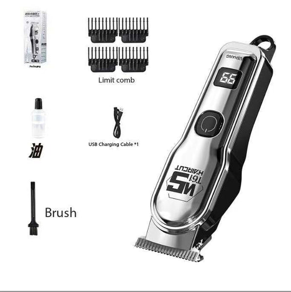 Silver Professional Cordless Hair Clippers Usb Rechargeable Trimmer With Led Display For Barbers & Home Grooming Clippers & Trimmers
