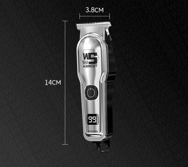 Silver Professional Cordless Hair Clippers Usb Rechargeable Trimmer With Led Display For Barbers & Home Grooming Clippers & Trimmers