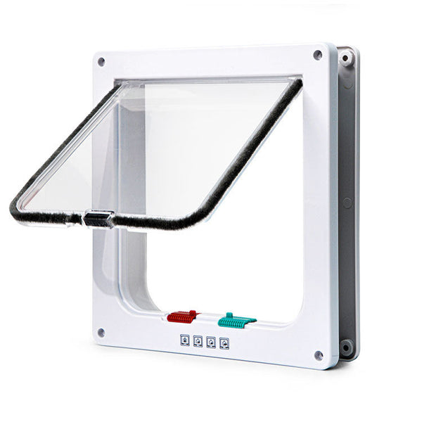 Secure 4 Way Locking Pet Door For Cats & Small Dogs Easy Access Flap Doors Walls Glass(Size S) Doors & Flaps