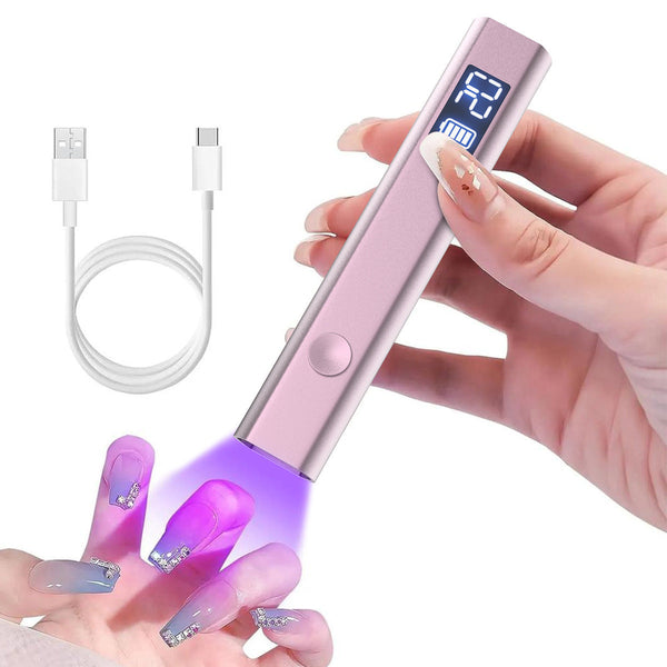 Rose Gold Handheld Uv Led Nail Curing Pen Portable Usb Rechargeable Light For Fast Drying Gel Polish & Art Nail Dryers & Lamps