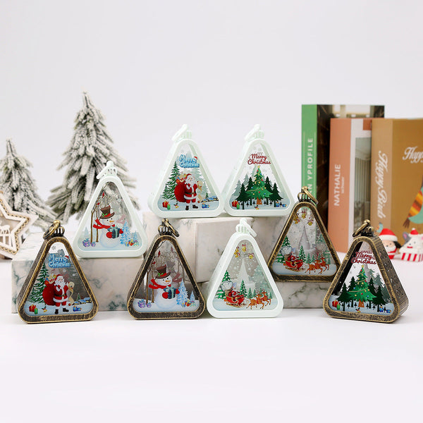 White Elk Charming Christmas Scene Mini Lanterns (Set Of 3) Battery Operated Led Lights For A Cozy Holiday Glow Seasonal Decorations