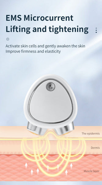 White Ems Microcurrent Facial Lifting Massager Skin Tightening & Sculpting Beauty Tool Massagers