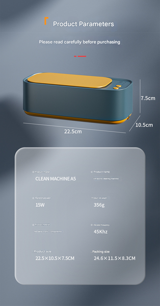 Silver Ultrasonic Cleaner 45Khz Professional High Frequency Cleaning Machine For Jewellery Glasses Watches Makeup Brushes Cleaners & Polish