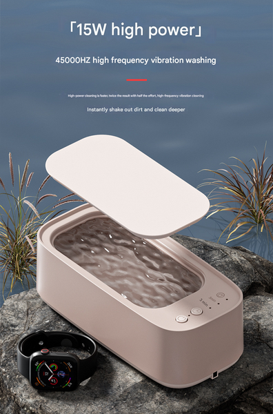 Pink Ultrasonic Cleaner 45Khz Professional High Frequency Cleaning Machine For Jewellery Glasses Watches And Makeup Brushes Cleaners & Polish