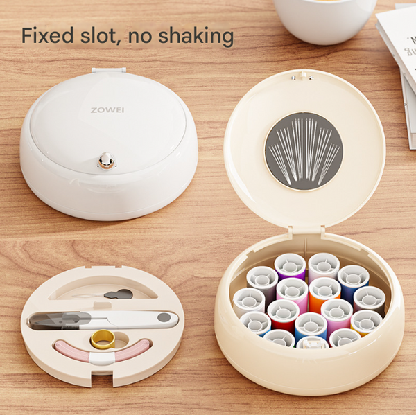 Cream Color Modern Portable Sewing Kit All In One Compact Organizer With Magnetic Pin Cushion For Home & Travel Other Sewing
