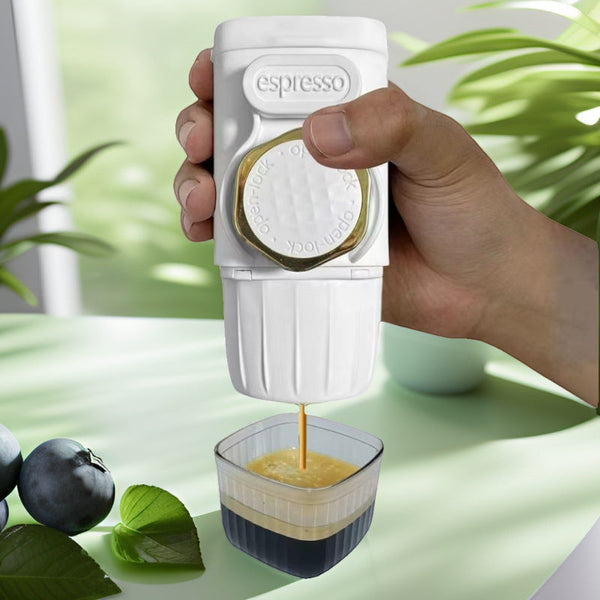 White Hand Press Espresso Machine Compatible With Capsules And Ground Coffee For Home Travel Outdoor Use Espresso & Cappuccino Machines