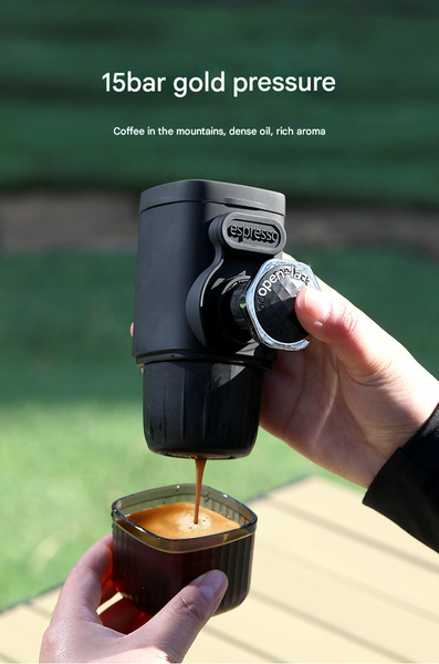 White Hand Press Espresso Machine Compatible With Capsules And Ground Coffee For Home Travel Outdoor Use Espresso & Cappuccino Machines