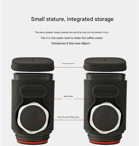 White Hand Press Espresso Machine Compatible With Capsules And Ground Coffee For Home Travel Outdoor Use Espresso & Cappuccino Machines