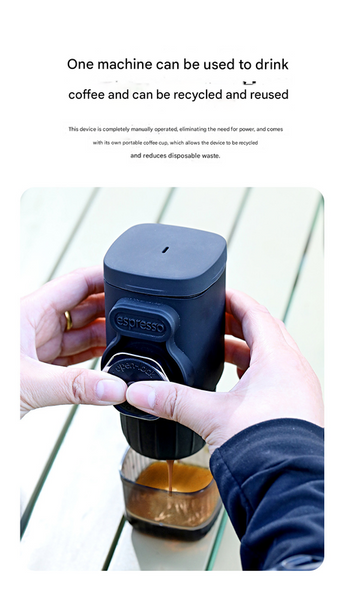 Black Hand Press Espresso Machine Compatible With Capsules And Ground Coffee For Home Travel Outdoor Use Espresso & Cappuccino Machines