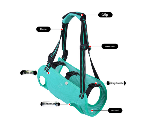 Green Pet Support Harness For Senior And Disabled Dogs Adjustable Chest Back Leash(Size S) Harnesses