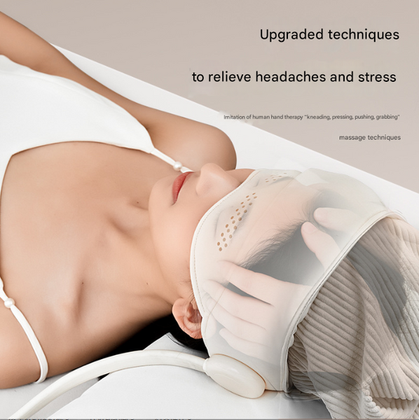 Electric Head Massage Hat With Inflatable Airbags 6 Zone Scalp Therapy For Relaxation And Sleep Aid Massagers