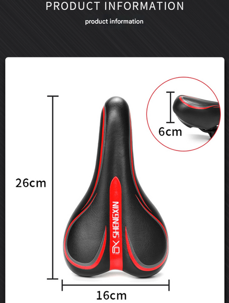 Black And Red Mountain Bike Saddle Comfortable Durable Bicycle Seat For Mtb Road Bikes Saddles & Seats