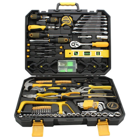 168 Piece Ultimate Hand Tool Kit Comprehensive Household & Auto Repair Set With Socket Wrenches Pliers Screwdrivers Portable Storage Case Mixed Hand T