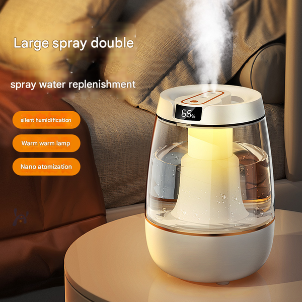 White 3.5L Smart Cool Mist Humidifier With Dual Nozzle & Digital Display Ultra Quiet Air Purifier For Bedroom And Office Humidifiers