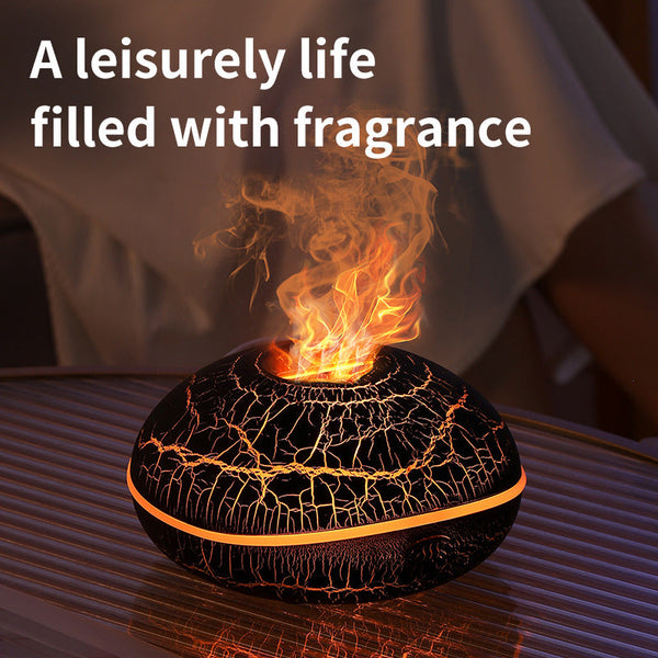 Crack Color Mini Usb Aromatherapy Diffuser With Flame Projection Portable Humidifier For Home And Car Use Diffusers