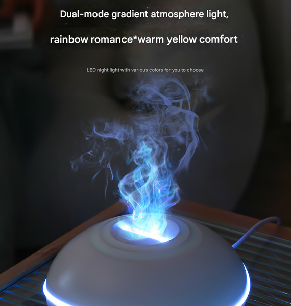 Crack Color Mini Usb Aromatherapy Diffuser With Flame Projection Portable Humidifier For Home And Car Use Diffusers