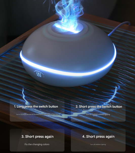 Crack Color Mini Usb Aromatherapy Diffuser With Flame Projection Portable Humidifier For Home And Car Use Diffusers