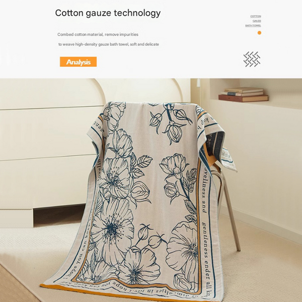 Flower Fairy 40S Pure Cotton Gauze Bath Towel Extra Large Thick Soft And Highly Absorbent For Adults Towels & Washcloths
