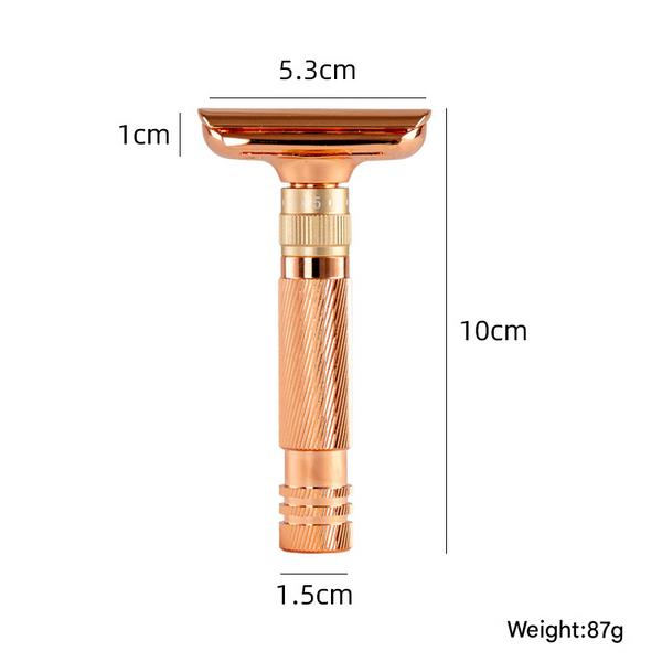Bronze Color Premium Adjustable Double Edge Safety Razor Kit 8 Setting Precision Shave With Stand & 5 Blades Men's Shavers