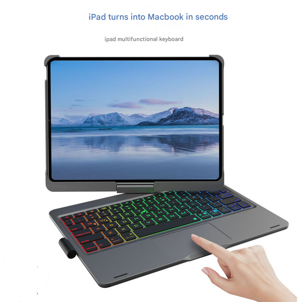 Silver Magic Keyboard Case For Ipad Air6/Air7 11 Inch Bluetooth With Rgb Backlight & Precision Trackpad Keyboards