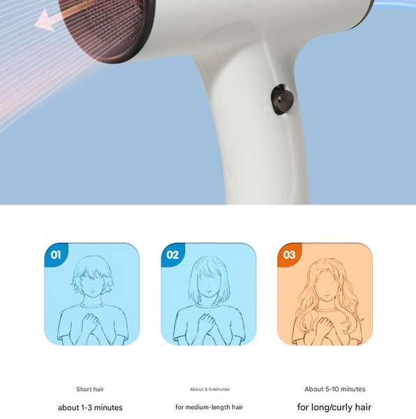 Black Ultra Lightweight Ionic Cordless Hair Dryer Usb Rechargeable Portable Blow With Cool Air For Travel & Home Hair Dryers