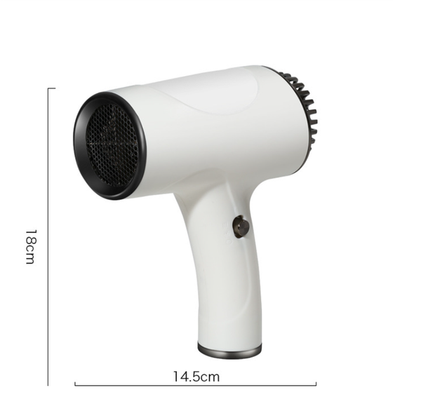Black Ultra Lightweight Ionic Cordless Hair Dryer Usb Rechargeable Portable Blow With Cool Air For Travel & Home Hair Dryers