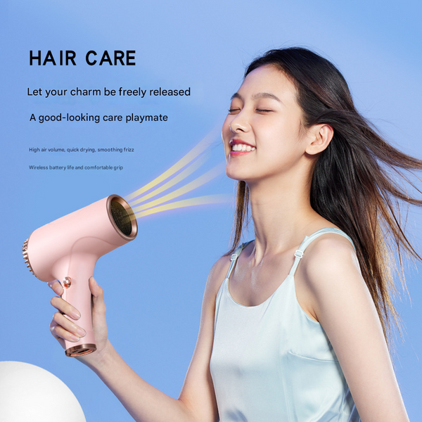 Green Ultra Lightweight Ionic Cordless Hair Dryer Usb Rechargeable Portable Blow With Cool Air Hair Dryers