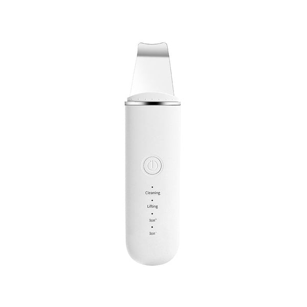 White Professional Ultrasonic Skin Scrubber 4 In 1 Facial Spatula For Deep Cleaning Blackhead Removal And Ems Lifting Exfoliators & Scrubs