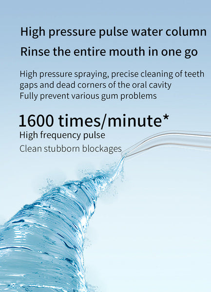 Blue Cordless Water Flosser & Oral Irrigator Portable Teeth Cleaner With 3 Modes 4 Jet Tips Dental Floss & Flossers